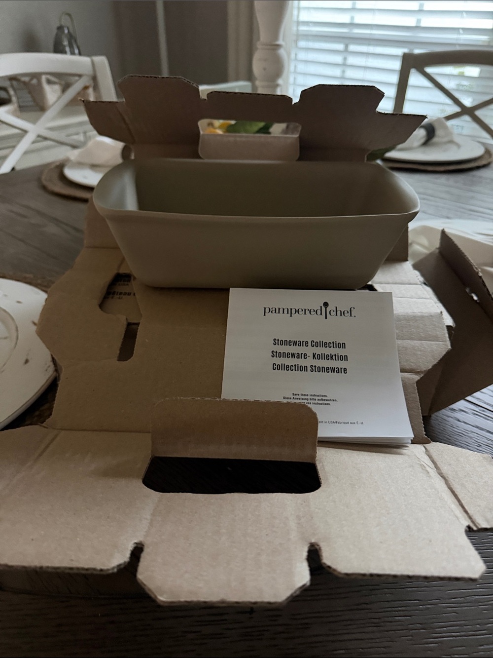 Pampered Chef Stoneware Dish in Light Taupe